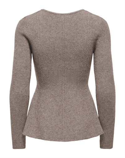 Only - ONLIbi V-Neck Rib Peplum Strik - Brancken